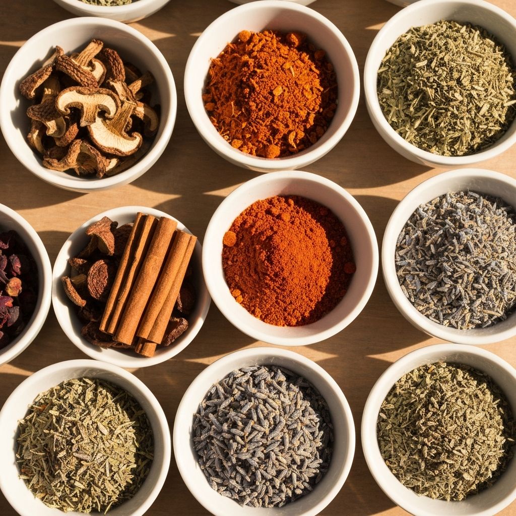 Collection of dried herbs